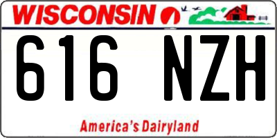 WI license plate 616NZH