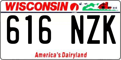 WI license plate 616NZK