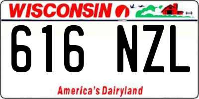 WI license plate 616NZL