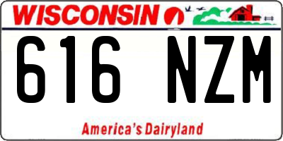WI license plate 616NZM