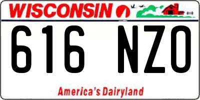 WI license plate 616NZO