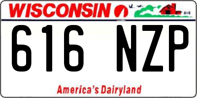 WI license plate 616NZP