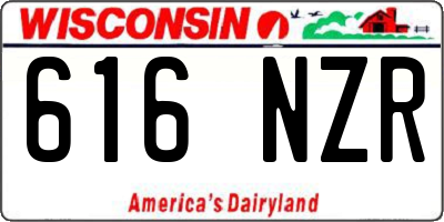 WI license plate 616NZR