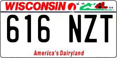 WI license plate 616NZT