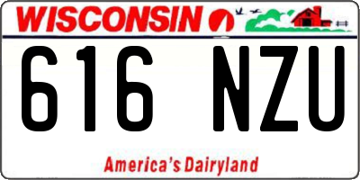 WI license plate 616NZU