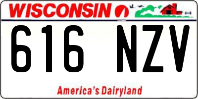 WI license plate 616NZV