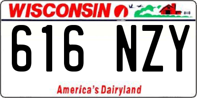 WI license plate 616NZY