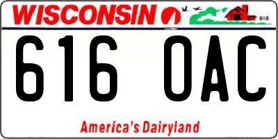 WI license plate 616OAC