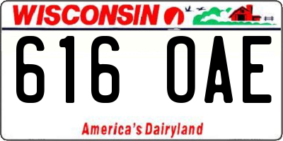 WI license plate 616OAE