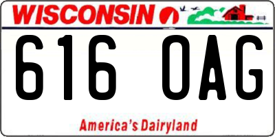 WI license plate 616OAG