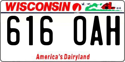WI license plate 616OAH