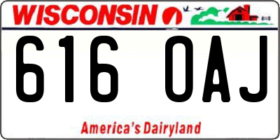 WI license plate 616OAJ