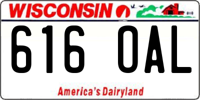 WI license plate 616OAL