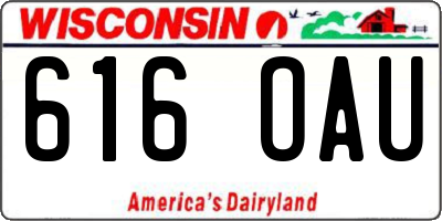 WI license plate 616OAU