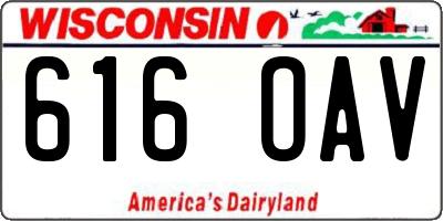 WI license plate 616OAV