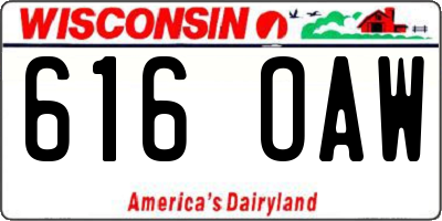 WI license plate 616OAW