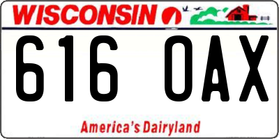 WI license plate 616OAX