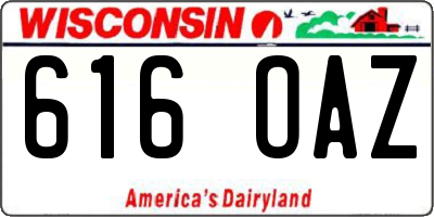 WI license plate 616OAZ