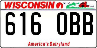 WI license plate 616OBB