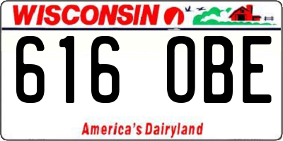 WI license plate 616OBE