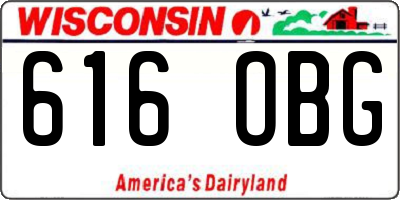 WI license plate 616OBG