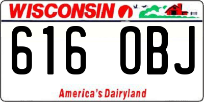 WI license plate 616OBJ