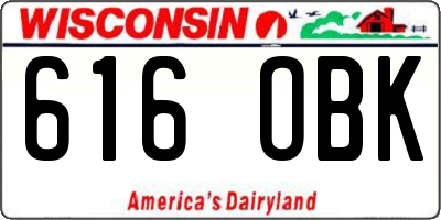 WI license plate 616OBK
