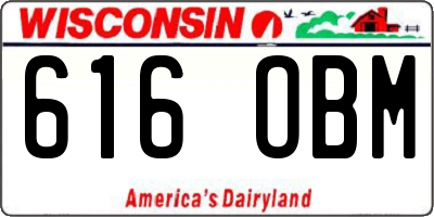 WI license plate 616OBM