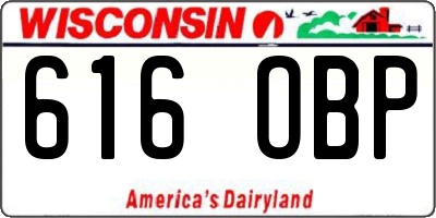 WI license plate 616OBP