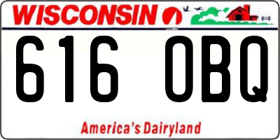 WI license plate 616OBQ