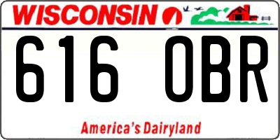 WI license plate 616OBR