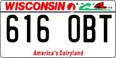 WI license plate 616OBT