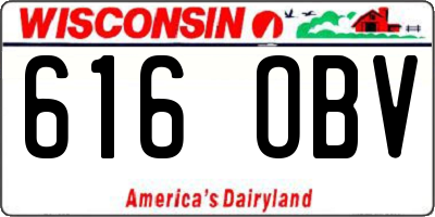 WI license plate 616OBV