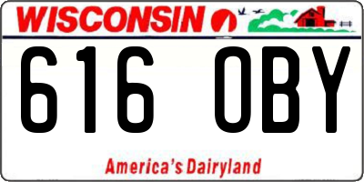 WI license plate 616OBY