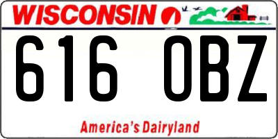 WI license plate 616OBZ