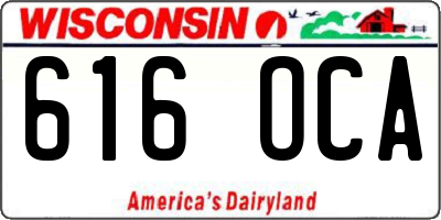 WI license plate 616OCA