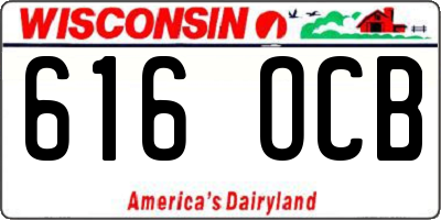 WI license plate 616OCB