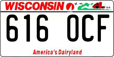WI license plate 616OCF