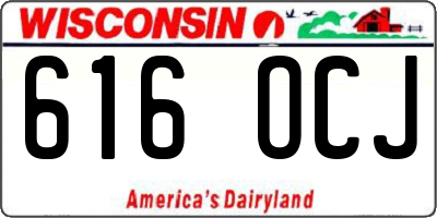 WI license plate 616OCJ