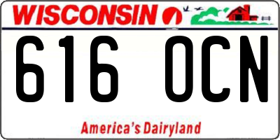 WI license plate 616OCN