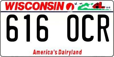 WI license plate 616OCR