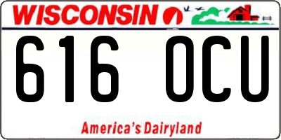 WI license plate 616OCU