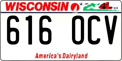 WI license plate 616OCV