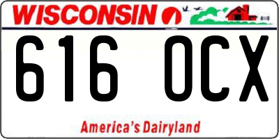 WI license plate 616OCX
