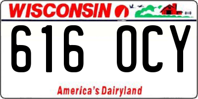 WI license plate 616OCY