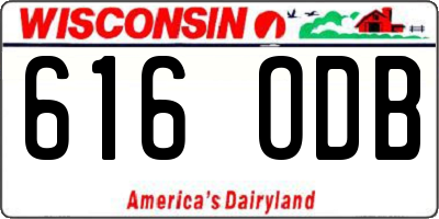 WI license plate 616ODB