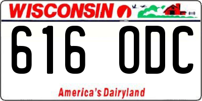 WI license plate 616ODC