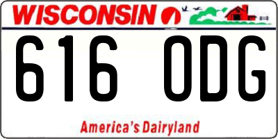 WI license plate 616ODG