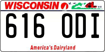 WI license plate 616ODI