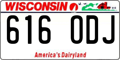 WI license plate 616ODJ